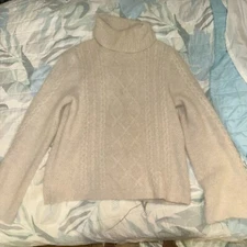 Carole Little Woman Angora Cable Knit Sweater
