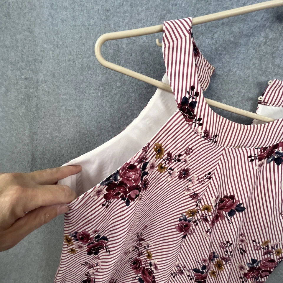 Vestido Three Pink Hearts Sin Mangas Mujer’s Grande Rosa Foto 3 de 4