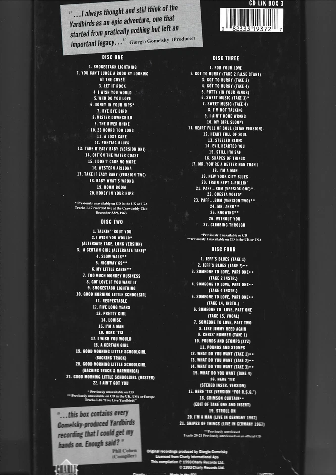 THE YARDBIRDS - Train kept a-rollin´ :The Complete Giorgio Gomelsky Productions - Bild 2 von 4