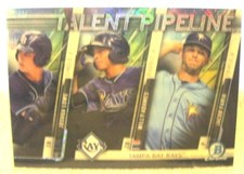 Joshua Lowe,Willy Adams,Jacob Faria RCs 2017 Bowman Chrome Refractor RC-Rays RCs