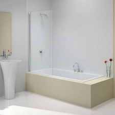Merlyn Ionic Square Fixed Bath Screen 1500mm H x 800mm W - 6mm Glass