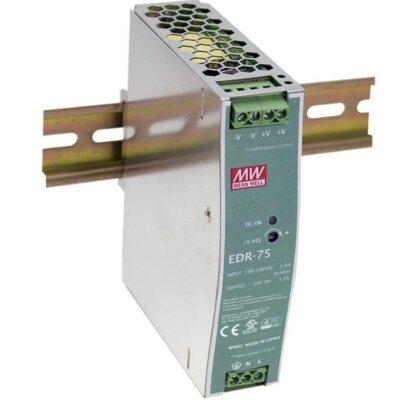 EDR-75-24 - Mean Well - DIN-Schienen-Netzteil 75W Ausgang 24V