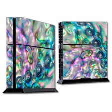 PS4 Playstation console skins decals wrap - Abalone shell pink green blue opal