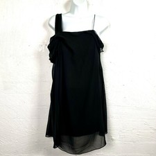 New Vintage PORTMANS Mini Dress Size 8 Black Sleeveless Square Neck