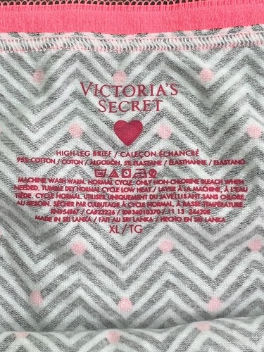 NWT VINTAGE VICTORIAS SECRET COTTON SIGNATURE BAND Picot Trim HI LEG BRIEF XL - Picture 2 of 5