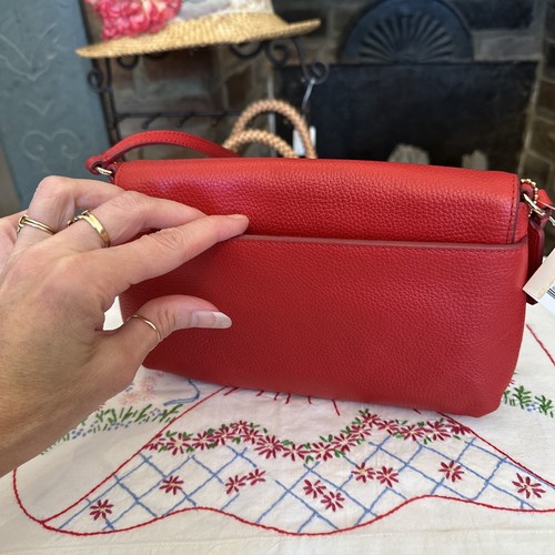 ROTE KIESEL LEDER CROSSBODY NEU MIT ETIKETT - Bild 2 von 5