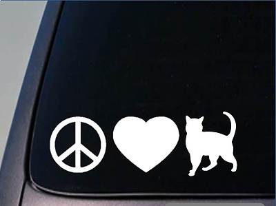Peace Love Cats sticker *H46* 8'' vinyl decal catnip