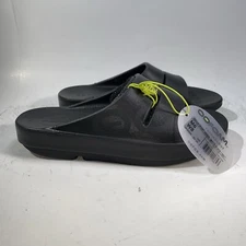 OOFOS OOahh Sport Slide Sandals Matte Black Oofoam Comfort Womens Sz 8 Mens 6