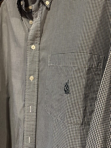 Camisa de vestir NAUTICA para hombre azul/verde a cuadros manga larga logotipo XL 100 % algodón - Imagen 2 de 6