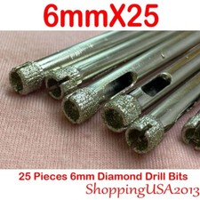 25Pcs 6mm Diamond Drill Bits Hole Saw Cutter Glass Marble Ceramic Granite Tile