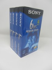 SONY BLANK 4 Pack VHS VCR T120 Tapes Premium Grade 6 Hour BRAND NEW SEALED