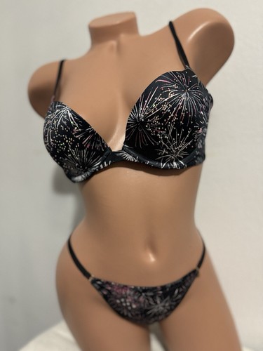 NWT SET Victoria's Secret Fashion Show Bling Push-Up Bra 36A / VString - Picture 2 of 4