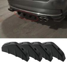 Universal 4PCS Rear Bumper Diffuser Fin Spoiler Lip 4 Wing Splitter Black Matt 