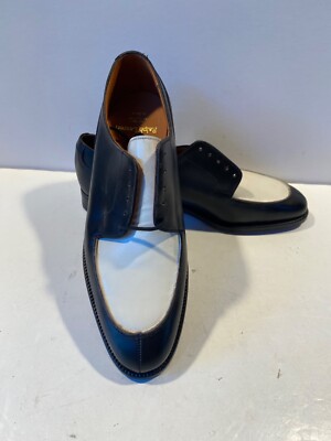 Ralph Lauren x Crockett & Jones Black white Leather Spectator SHOES 8 D new