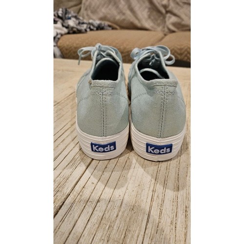 Keds Women's Triple Metallic Linen Platform Sneakers Light Blue/Green Size 7.5 - Picture 5 of 10