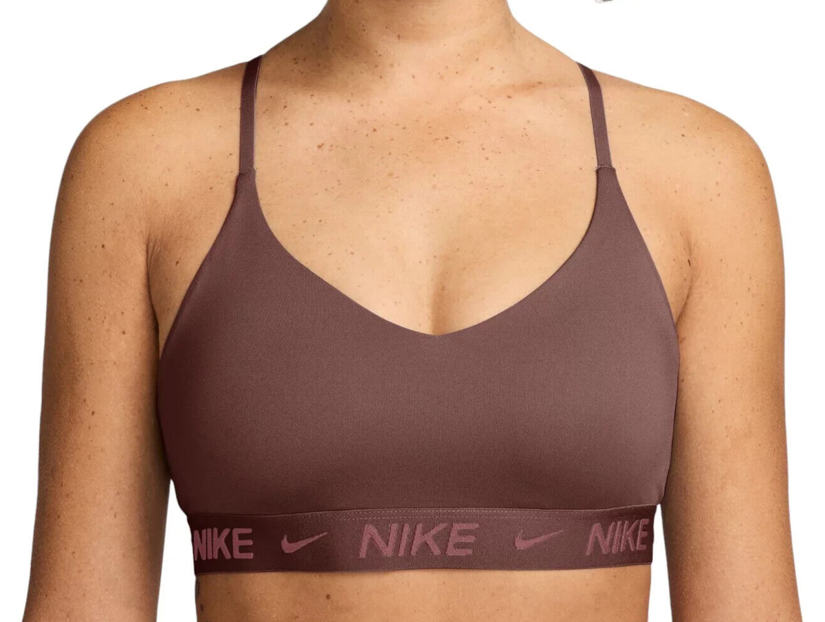 Nike Women's Red Sepia Indy Light Support Padded Sports Bra