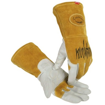 Caiman Premium Goat Grain TIG/MIG Welding Gloves, Split Cowhide Back, Flame R...