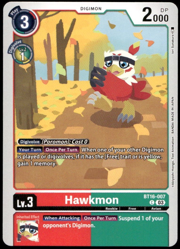 Hawkmon BT16-007 C Common Beginning Observer Digimon Near Mint