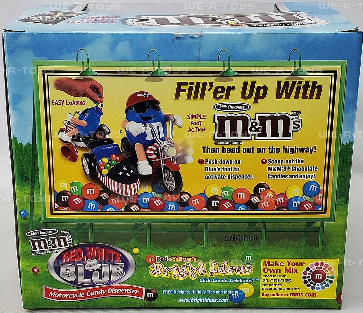 M&M's Red White & Blue Motorcycle Candy Dispenser Limited Edition