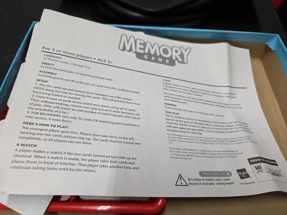 1990 Original Memory Game Milton Bradley Complete Childrens Matching Preschool - Image 3 of 4