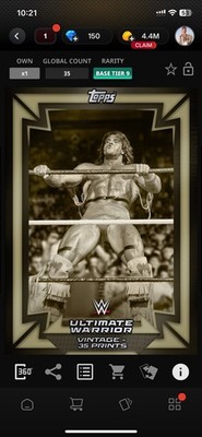 Topps Slam WWE *Digital* 2018 Base Tier 9 Vintage Variant Ultimate Warrior 35cc