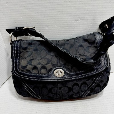 Y2K Coach Chelsea Flap Monogram Signature Canvas Turnkey Bag 11014