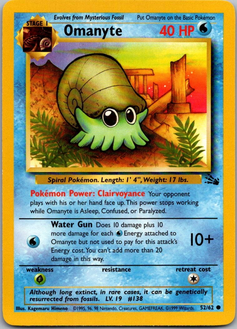 Omanyte Common Fossil 52/62 NM