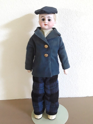 ANTIQUE GOEBEL BISQUE 19''  SCHOOL BOY DOLL w/Glass Eyes - Germany 30/B7
