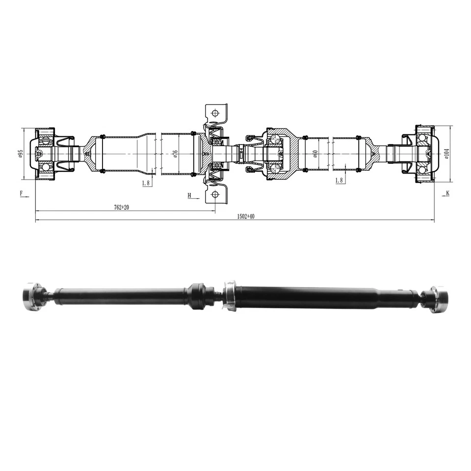 Rear Drive Shaft For 2011-2019 Dodge Durango V6 3.6L V8 5.7L 6.4L AWD 976-884 - Image 3 of 4