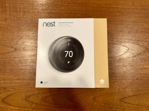 Google Nest 3rd Gen Learning Thermostat T3016US Black