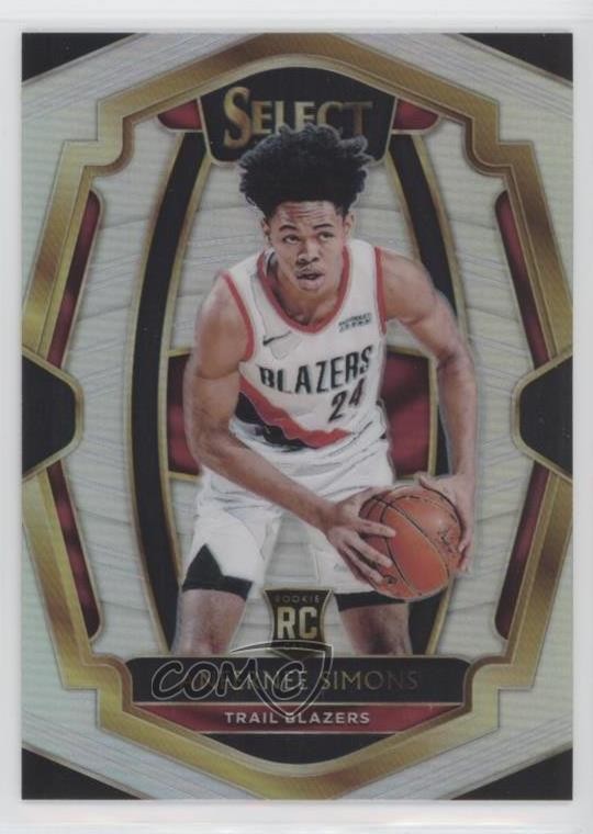 2018-19 Panini Select Premier Level Silver Prizm Anfernee Simons #136 0d3