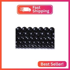 45PCS 8mm Natural Shungite Black Stone Beads for Jewelry Making Round Loose Bead