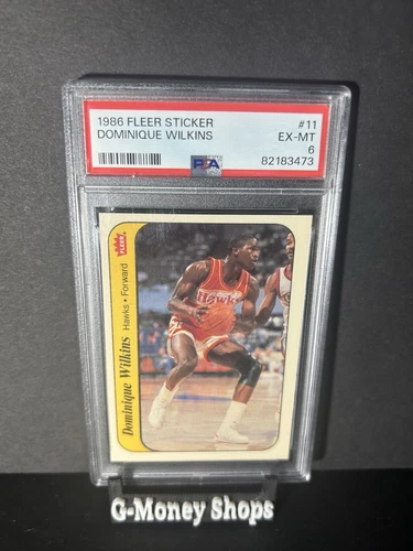 1986 Fleer Sticker #11 Dominique Wilkins RC PSA 6