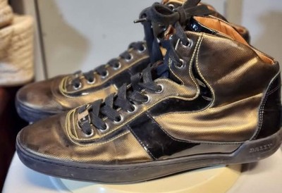 BALLY Leather High Top Sneakers Trainers Black size 9US