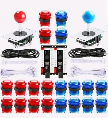 Hikig 2 Player LED Arcade Buttons and Joysticks DIY Kit for MAME & Raspberry Pi