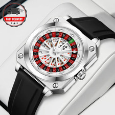 2025 Men's Roulette Sports Watch Silicone Strap Night Light Square Gift Style