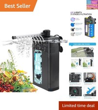 Internal Fish Tank Filter with 18W UV Light, Multi Filter Materials, Adjustab...