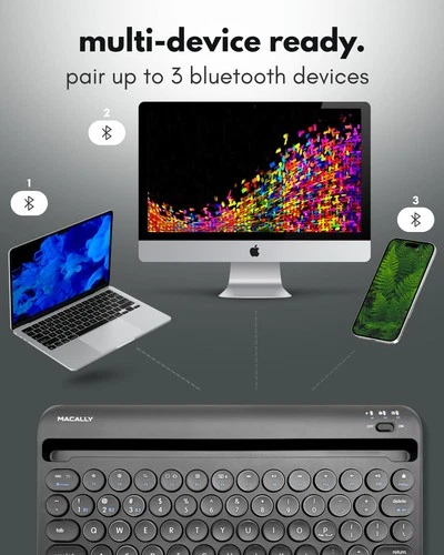 Macally BTTABKEYBATB Bluetooth Keyboard - Thumbnail 3