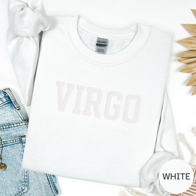 Virgo Zodiac Puff Print SWEATSHIRT Birthday Gift Horoscope You Choose Color