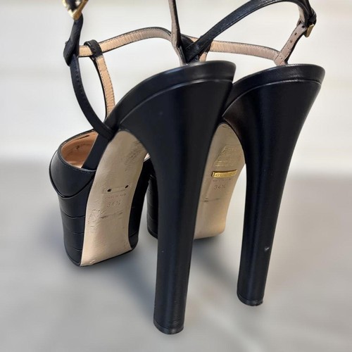 Gucci Ankle Strap Platform Sandals Heels Women 5.0US From Japan - Picture 5 of 10