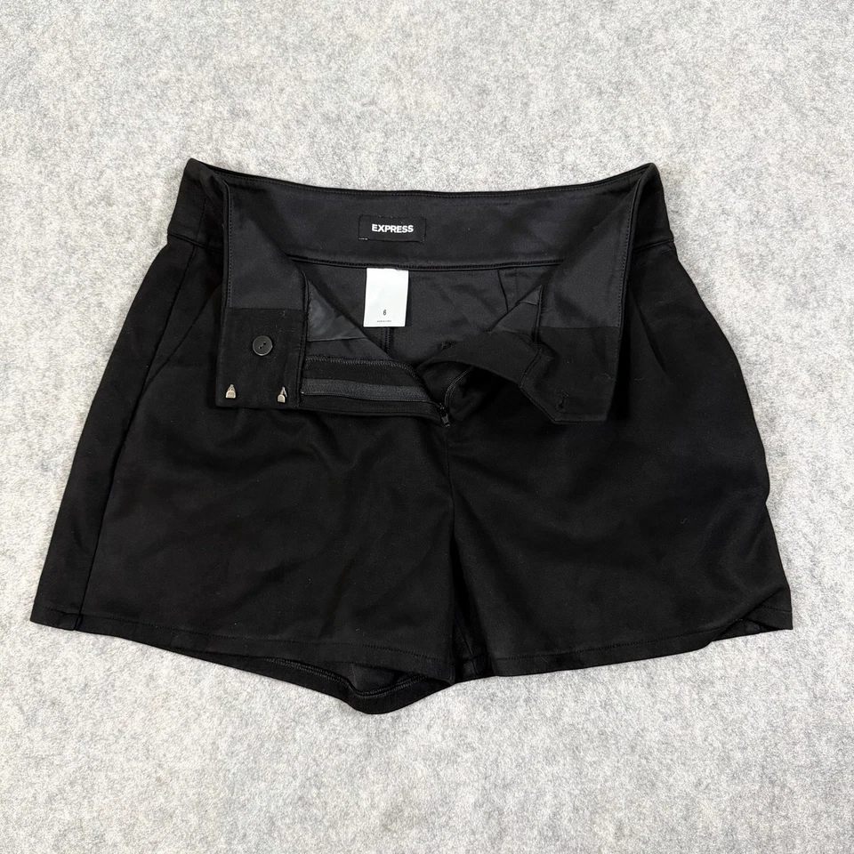 Express плиссированные Faus замшевое платье шорты женский размер 6 (фактический крой 31 x 3,5) черный - Изображение 4 из 4