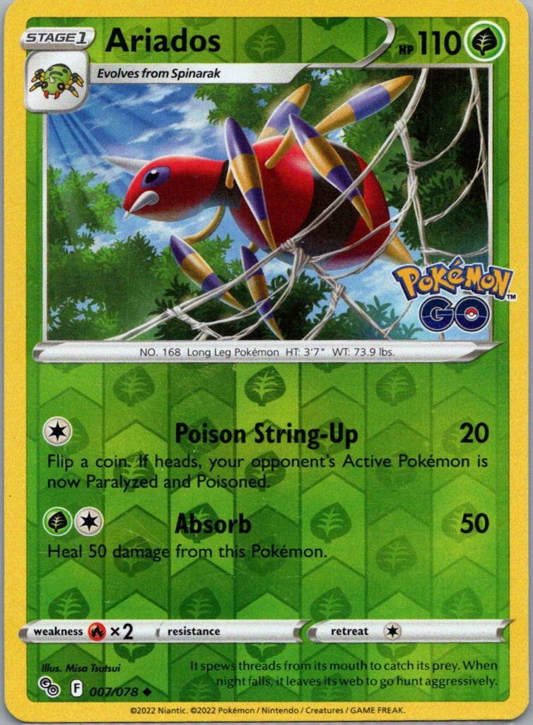 Pokemon TCG Ariados 007/78 Pokémon GO Rev Holo LP