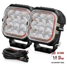 4" LED Pods - White Flood Beam Off Road Ditch Lights with Cube Flood Light