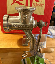 Porkert 5 Manual Hand Crank Clamp-On Meat Grinder Metal Mincer Silver