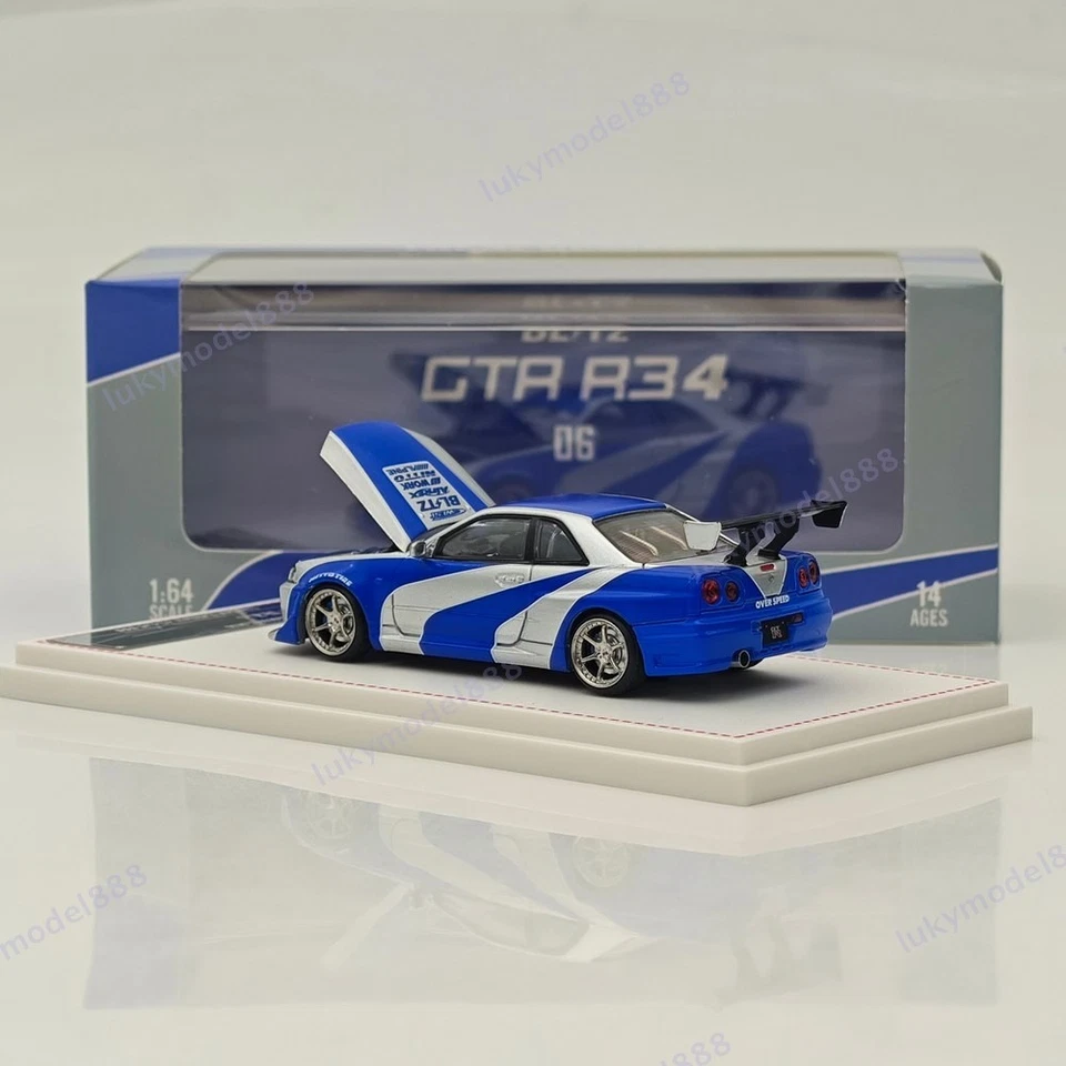 1/64 FH Nissan Skyline R34 GTR Fast & Furious Diecast Model Car Collection Gift - Image 3 of 4