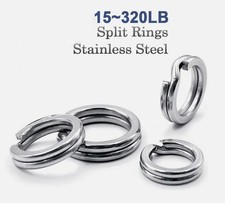 50~200pz Anello Spaccato Pesca Acciaio Inox Acqua Salata Ganci Ganci Connettore