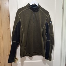 Kuhl Sweater Mens Large Brown Kashmira 1/4 Qu...