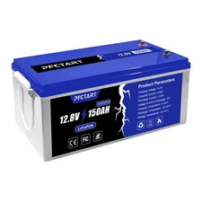 1920Wh 12.8V 150Ah LiFePO4 Lithium Battery Deep Cycle 150A BMS RV Marine Home