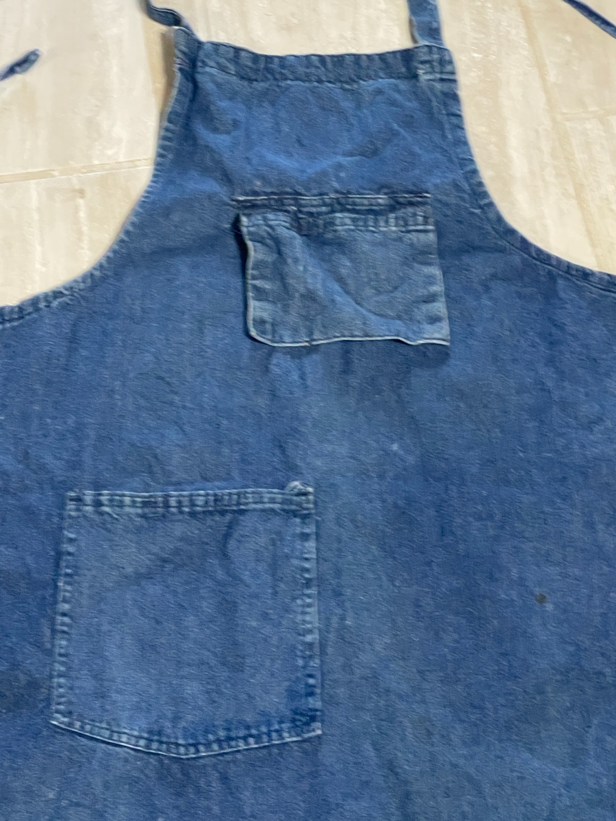 Union Made Denim Work Apron 1940s Bib Apron Pockets U… - Gem