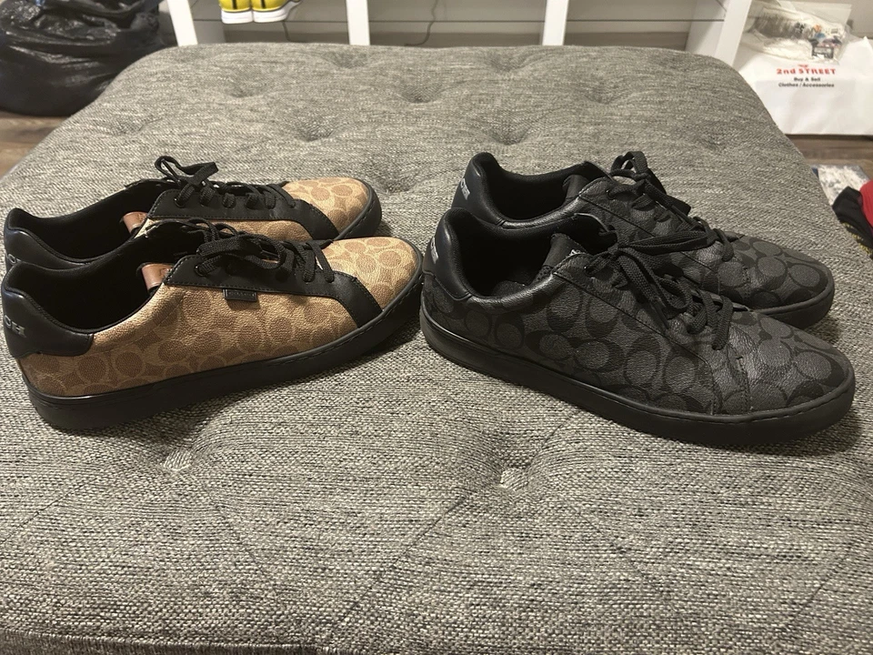 Zapatos Coach CG999 Para Hombre Marrón + G4949 Negro Firma Monograma Parte Superior Baja 13D (2) Foto 2 de 4